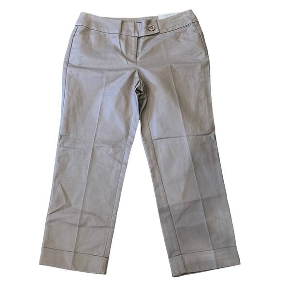 NWT Ann Taylor Women's Signature Fit Cropped Leg Dark Beige Size 0 - Picture 1 of 7